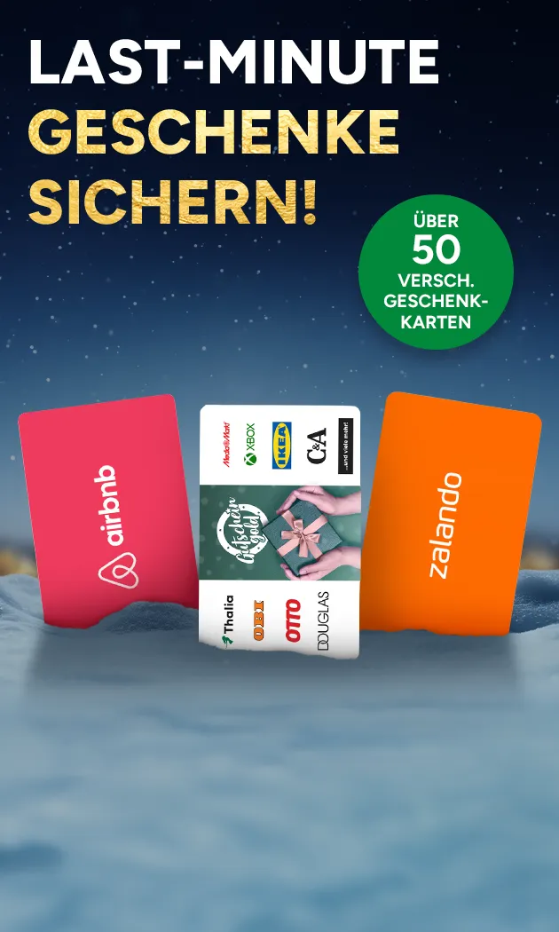 Last Minute Geschenke sichern! &Uuml;ber 50 verschiedene Geschenkkarten entdecken bei Marktkauf Online.