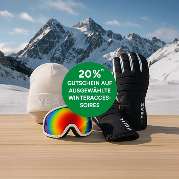 20% Gutschein auf Winteraccessoires sichern mit hoch 19, die auf rechtliche Hinweise verweist.