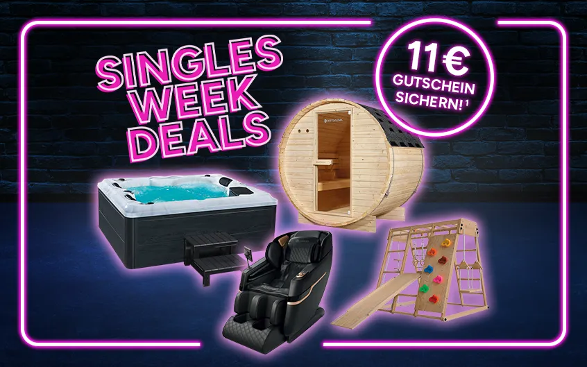 Singles Week Deals. 11 € Gutschein sichern mit Hoch 1, die auf rechtliche Hinweise verweist.