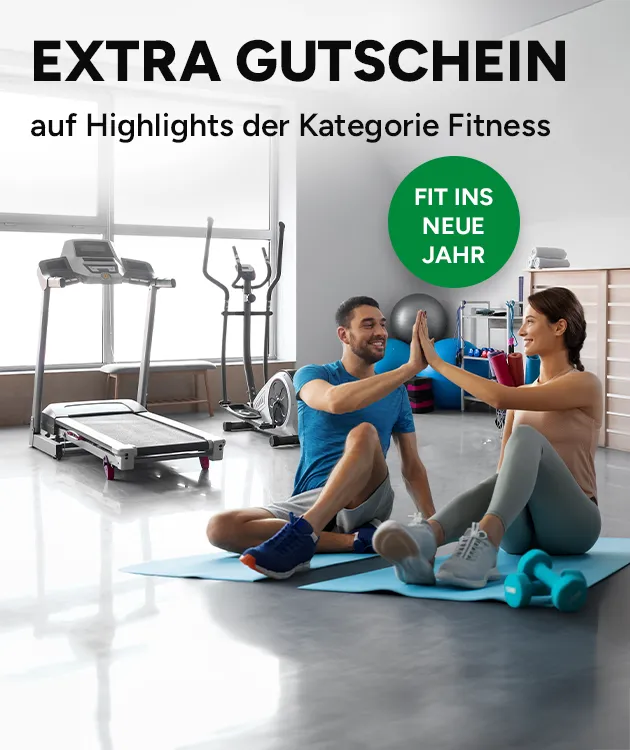 Extra Gutschein auf Highlights der Kategorie Fitness. Fit ins neue Jahr. 