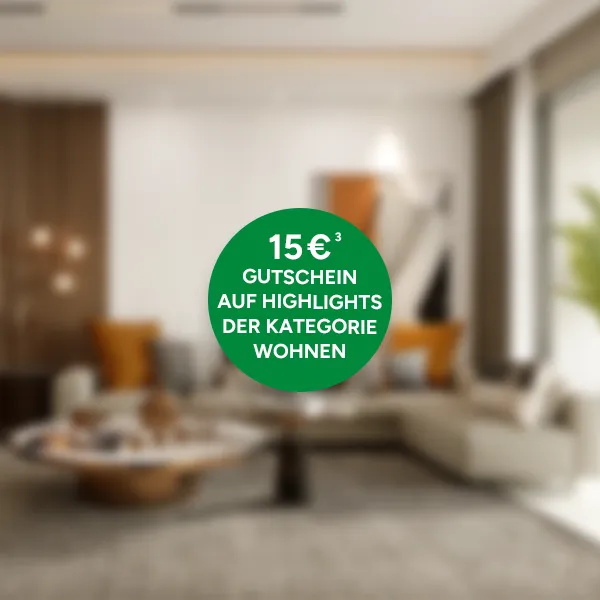 15&euro; Gutschein auf Highlights der Kategorie Wohnen bei Marktkauf Online mit Hochzahl 2 die auf rechtliche Hinweise verweist.