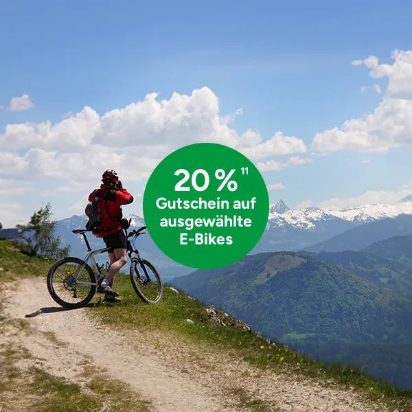 20% Gutschein auf ausgew&auml;hlte E-Bikes bei Marktkauf Online mit hochzahl 11, die auf rechtliche Hinweise verweist.
