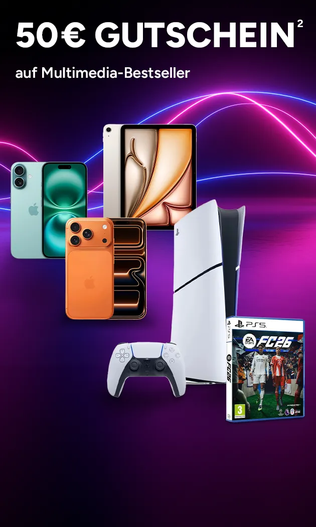 50 Euro Gutschein auf Multimedia-Bestseller bei Marktkauf Online mit Hochzahl 2, die auf rechtliche Hinweise verweist.