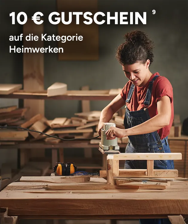 10&euro; Gutschein auf Bestseller der Kategorie Heimwerken mit Hochzahl 9, die auf rechtliche Hinweise verweist.