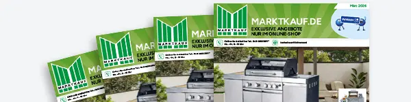 Abbildung des Marktkauf-Werbeprospekts mit Angeboten Grill und weiter Aktionen