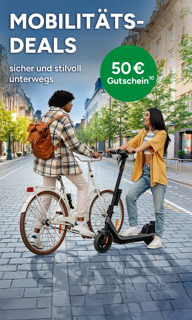 Mobilit&auml;ts-Deals sicher und stilvoll unterwegs mit einem 50&euro; Gutschein bei Marktkauf Online mit Hoch 4, die auf rechtliche Hinweise zur Aktion verweist