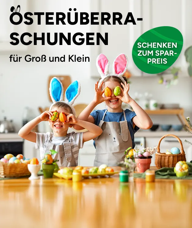 Oster&uuml;berraschungen f&uuml;r Gro&szlig; und Klein. Schenken zum Sparpreis