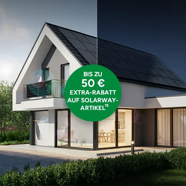 bis zu 50&euro; Rabatt auf solarwayartikel bei Marktkauf Online mit Hochzahl 15 die auf rechtliche Hinweise verweist.