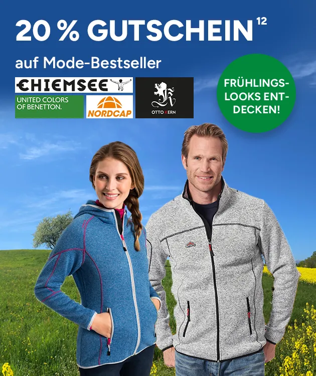 20% Gutschein auf Mode-Bestseller bei Marktkauf Online, mit Hoch 12, die auf einen Rechtstext verweist.