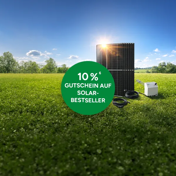10% Gutschein auf Solar-Bestseller bei Marktkauf Online mit Hochzahl 6 die auf rechtliche Hinweise verweist.