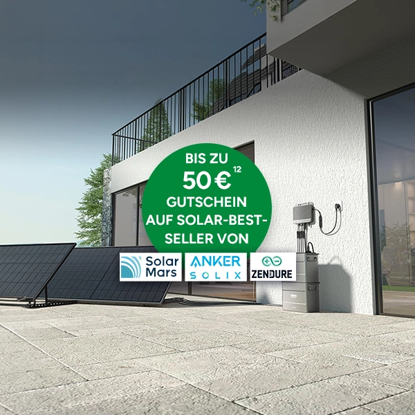 Bis zu 50&euro; Gutschein auf Solar-Bestseller bei Marktkauf Online mit Hochzahl 12 die auf rechtliche Hinweise verweist.