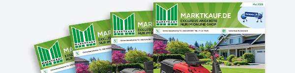Abbildung des Marktkauf-Werbeprospekts mit Aufsitzrasenm&auml;her und weitere Aktionen