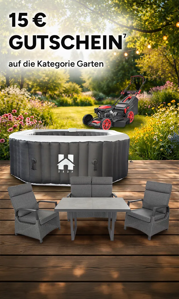 Garten-Deals &ndash; sicher und stilvoll unterwegs. Jetzt g&uuml;nstig einkaufen mit Marktkauf Online. 15 &euro; Gutschein mit Hochzahl 7, die auf rechtliche Hinweise verweist.