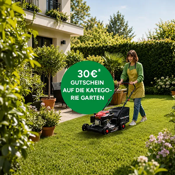 30&euro; Gutschein auf die Kategorie Garten bei Marktkauf Online mit Hochzahl 8 die auf rechtliche Hinweise verweist.