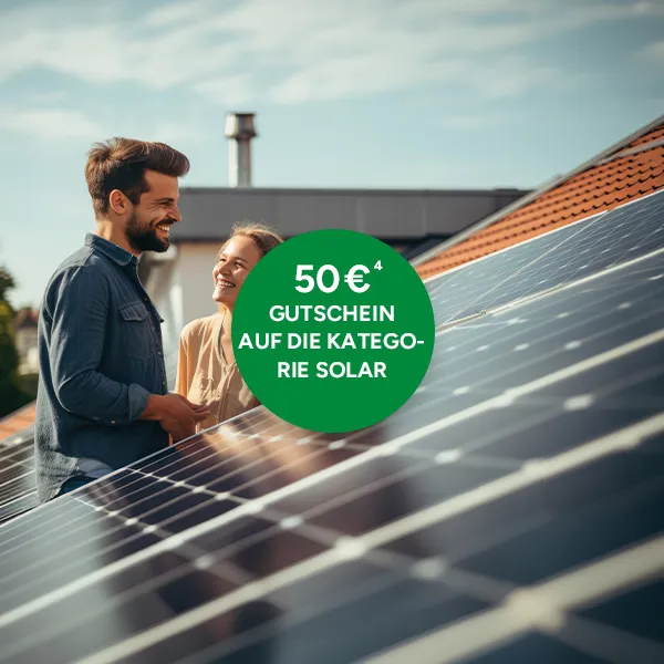 50&euro; Gutschein auf die Kategorie Solar bei Marktkauf online mit Hochzahl 4 die auf rechtliche Hinweise verweist.