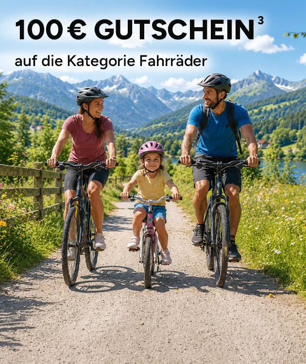 Fahrrad-Deals &ndash; sicher und stilvoll unterwegs. Jetzt g&uuml;nstig mobil bleiben mit Marktkauf Online. 100 &euro; Gutschein sichern mit Hochzahl 3, die auf rechtliche Hinweise verweist.