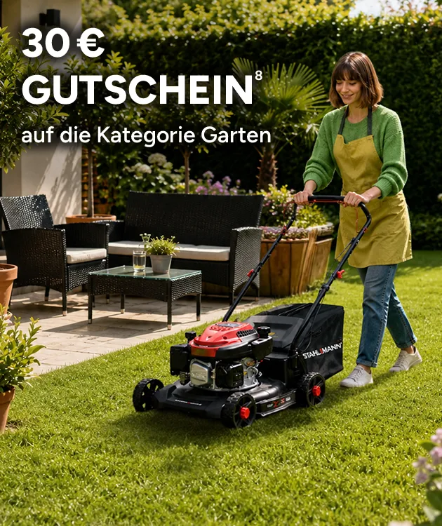 30 &euro; Gutschein auf die Kategorie Garten mit Hochzahl 8, die auf rechtliche Hinweise verweist - Jetzt clever sparen bei Marktkauf Online.