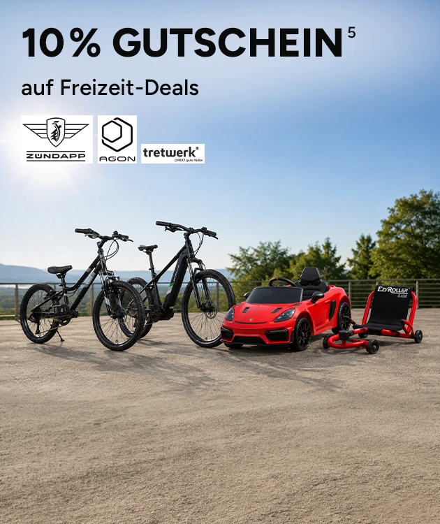 10% Gutschein auf Highlights der Kategorie Freizeit mit Hochzahl 5, die auf rechtliche Hinweise verweist.