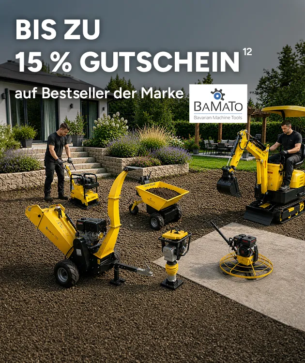 15% Gutschein auf Bestseller der Marke Bamato mit Hochzahl 12, die auf rechtliche Hinweise verweist.