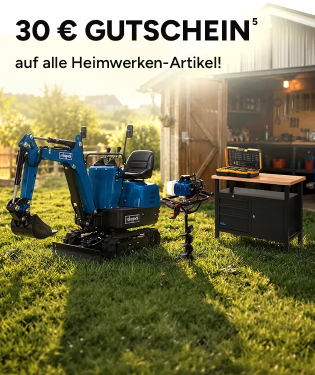 30&euro; Gutschein auf die Kategorie Heimwerken mit Hochzahl 5, die auf rechtlich Hinweise verweist.