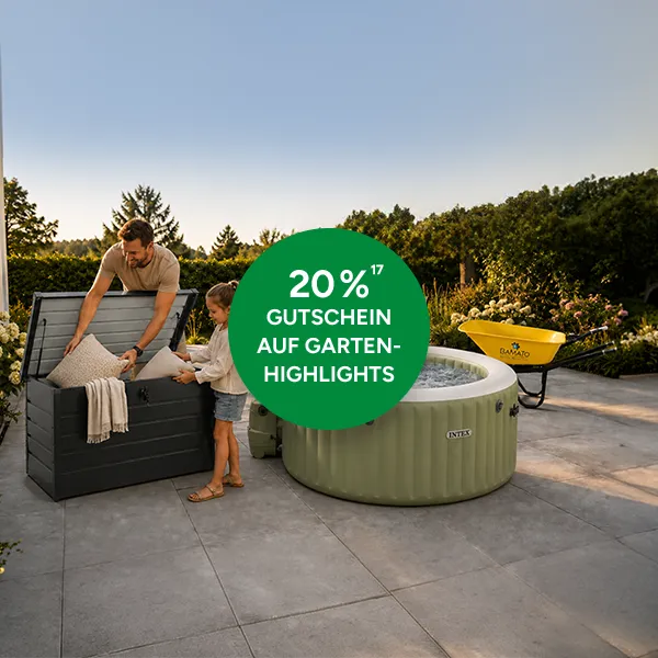 20% Gutschein auf Garten-Highlights bei Marktkauf online mit Hochzahl 17, die auf rechtliche Hinweise verweist
