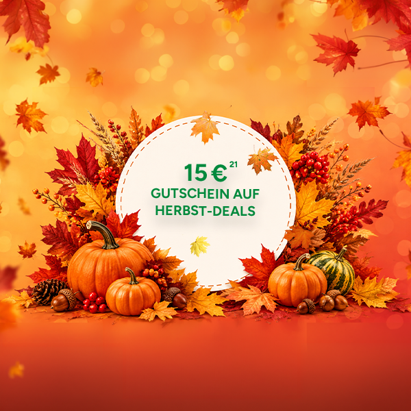 Herbst-Special mit 15&euro; Gutschein bei Marktkauf Online mit Hochzahl 21 die auf rechtliche Hinweise verweist.